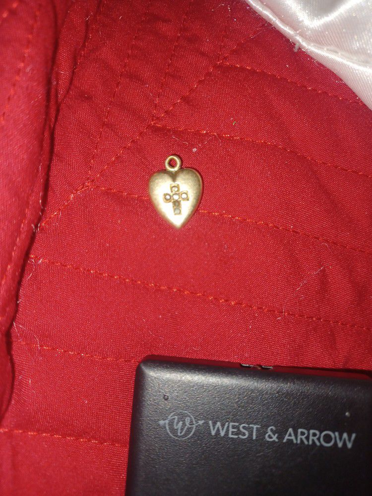Solid Gold Heart Shaped Locket Charm 