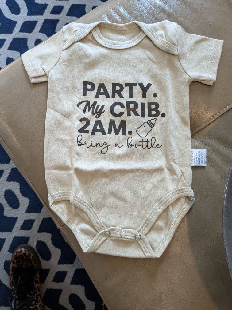 Baby Onesie - Party My Crib 2AM Bring a Bottle