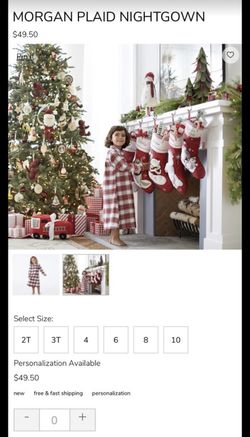 Potterybarn Flannel Christmas Nightgown 2T