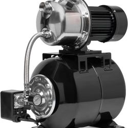 1.6HP Shallow Well Pump with Pressure Tank, 1320GPH, 115V, Pressure Switch, Automatic Water Booster Jet Pump for Home, Garden, Lawn