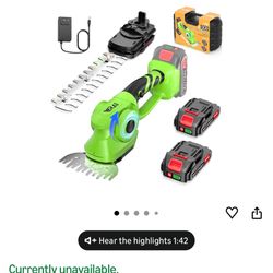 Cordless Hedge Trimmer, 2-in-1 Hedge Trimmer, Ultra Long Battery Life with Battery*2, high-Power and high-Capacity Grass Trimmer for Gardens, Yards an