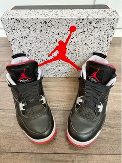 Nike Air Jordan Retro 4 Bred 2024 Release Size 7Y