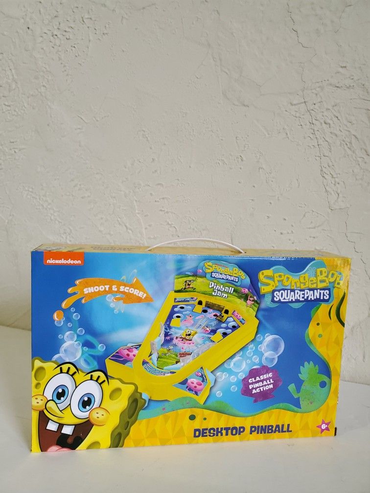 SpongeBob Squarepants Tabletop Pinball Jam Desktop Pinball Game NEW Fun Kids