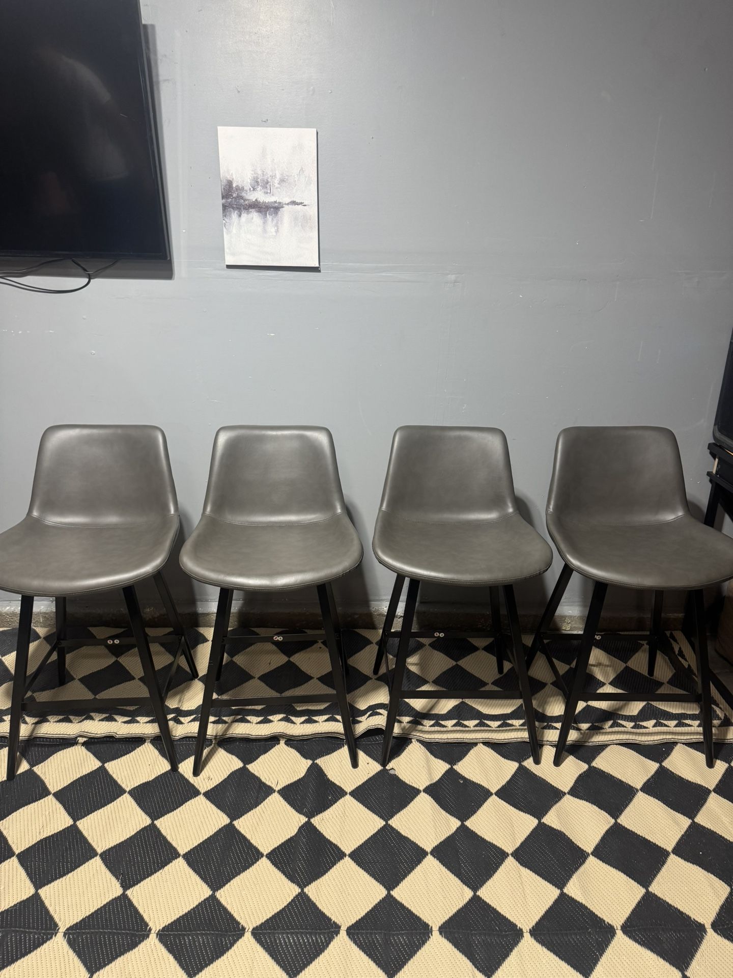 Set Of 4, 24” Floor To Seat Height Stools