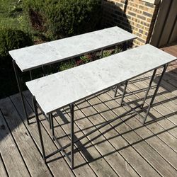 Pair of Austine console tables / marble finish