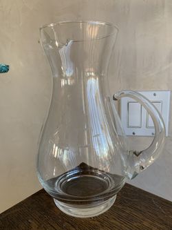 Princess House Etched Pitcher 10” Tall