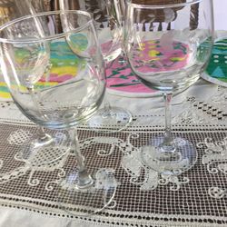 4 Copas Princess House Para Vino-jugo