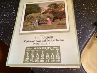 1910 Unused  Advertising Calander 