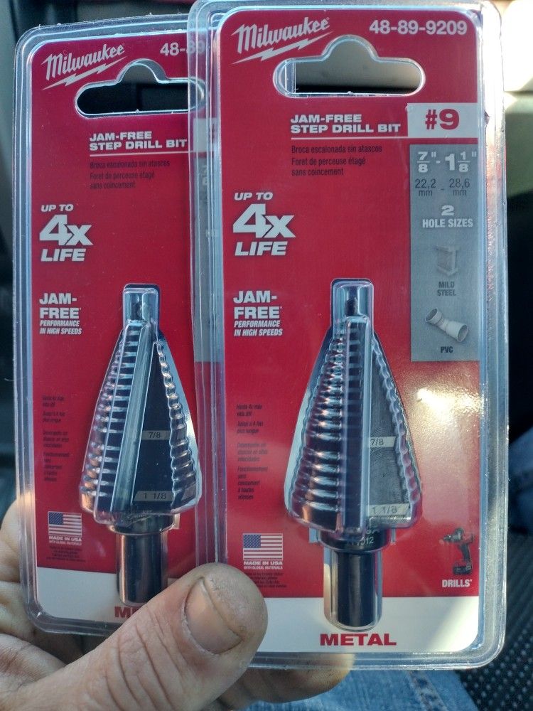 Milwaukee Number 9 Jam Free Step Drill Bits