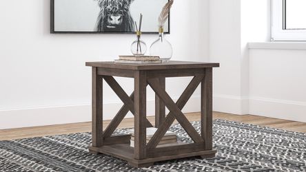Square End Table, Gray  Color, SKU#10T275-2