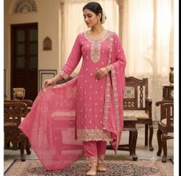 Heavy Embroidered Fersi Salwar Suit Designer 3pc Sharara Set (Size 42) | Luxury Ethnic Wear for