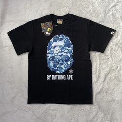 Bape Blue Camo Black Graphic Tee