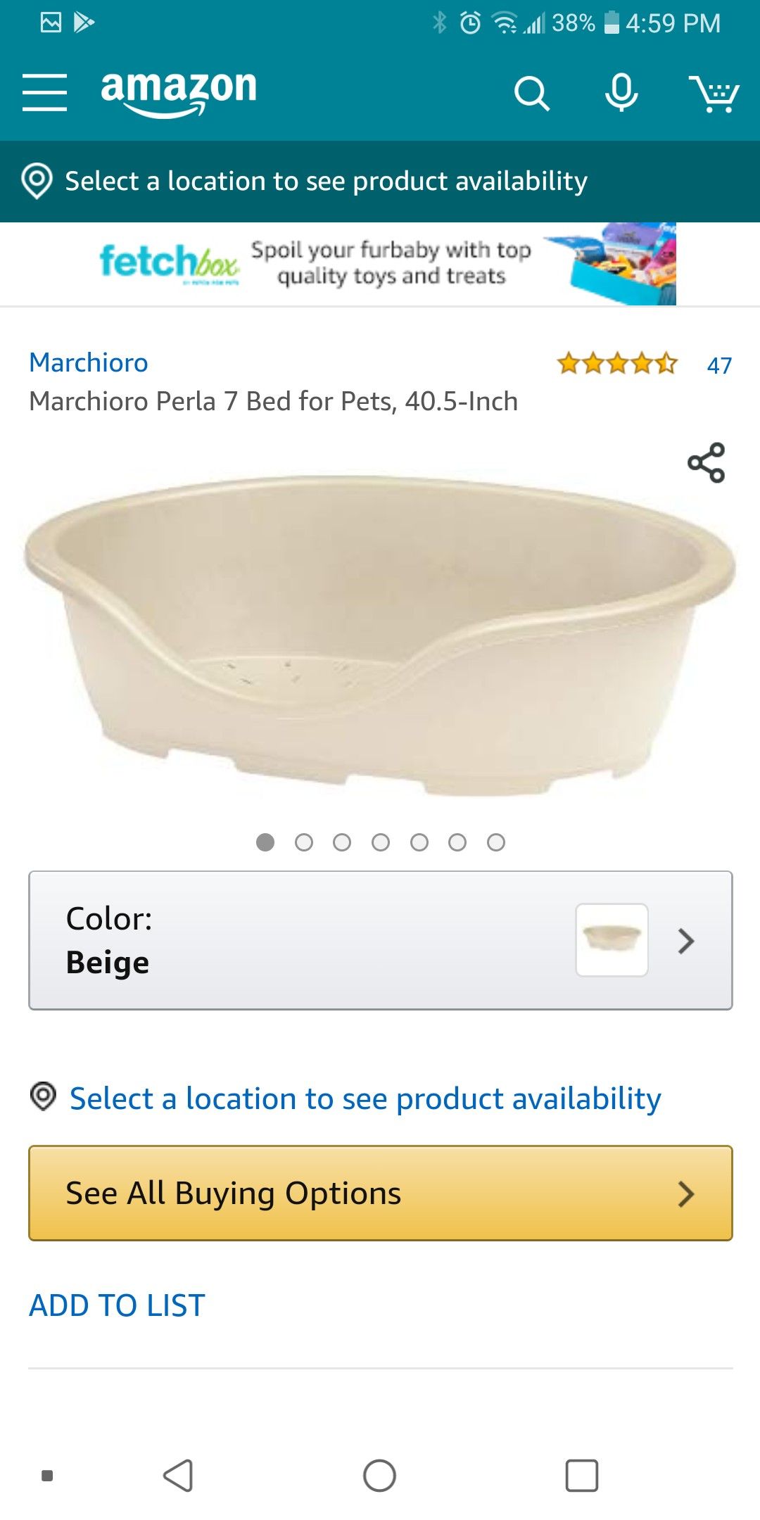 Marchioro Perla 7 and 8 Dog Beds
