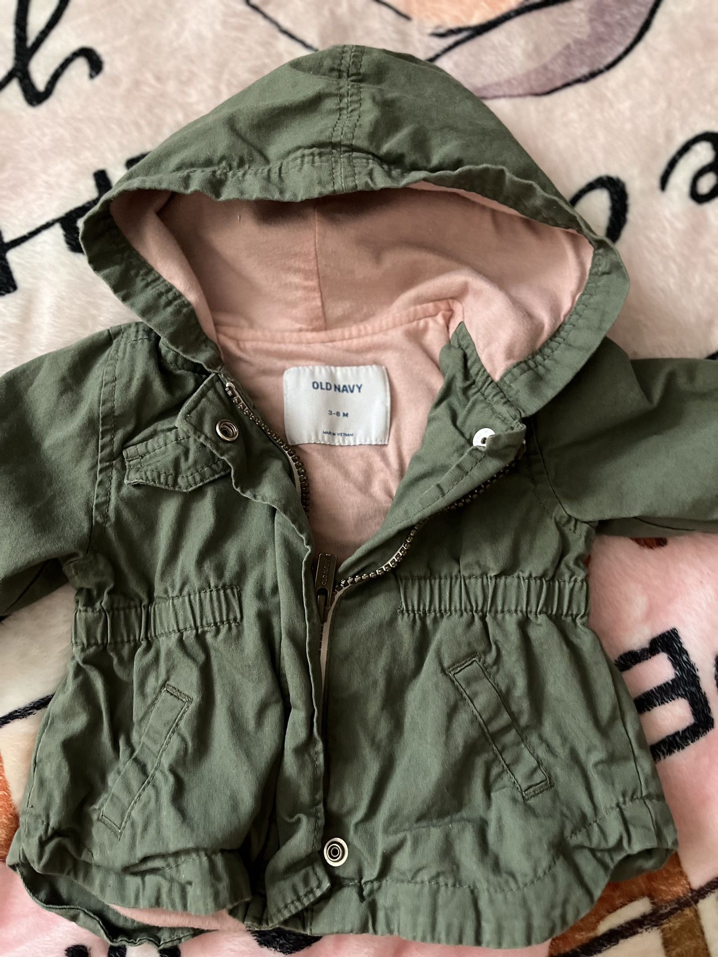 Old Navy Pink And Green Buckle Jacket 