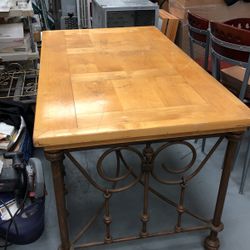 Antique Solid wood And Iron Desk