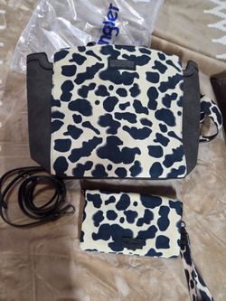 Wrangler Cow Print Concel Carry Purse and Wallet