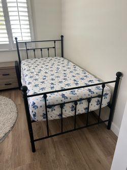 2 Twin Size Metal Platform Bed Frames in Black