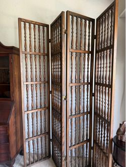 Vintage Wood spindle room divider