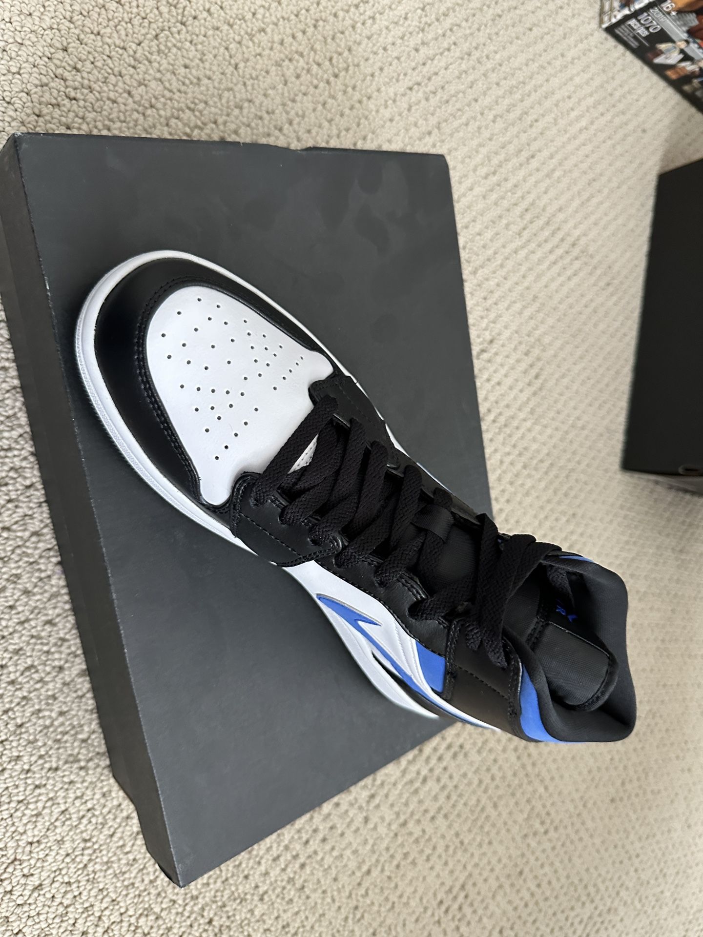 Nike Jordan 1 Mid ( White/racer Blue-black)