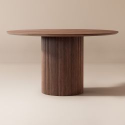 46.4" Mid Century Round Wooden Dining Table