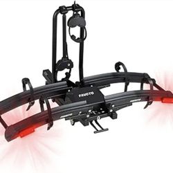 Favoto Hitch Ebike Car Rack - Cars SUVs Bike Rack for 2 E-Bikes with Anti-Wobble 2-Inch Receiver Insert Car Rear Electric Bike Carrier Rack, Fits 16''