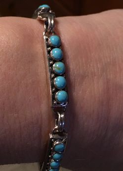 Turquoise and silver bracelet