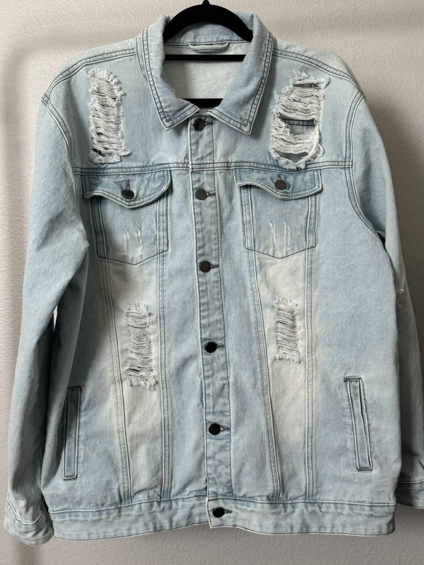 Vintage Inspired Distressed Denim Jacket Size XXXL - Excellent Preloved Condition