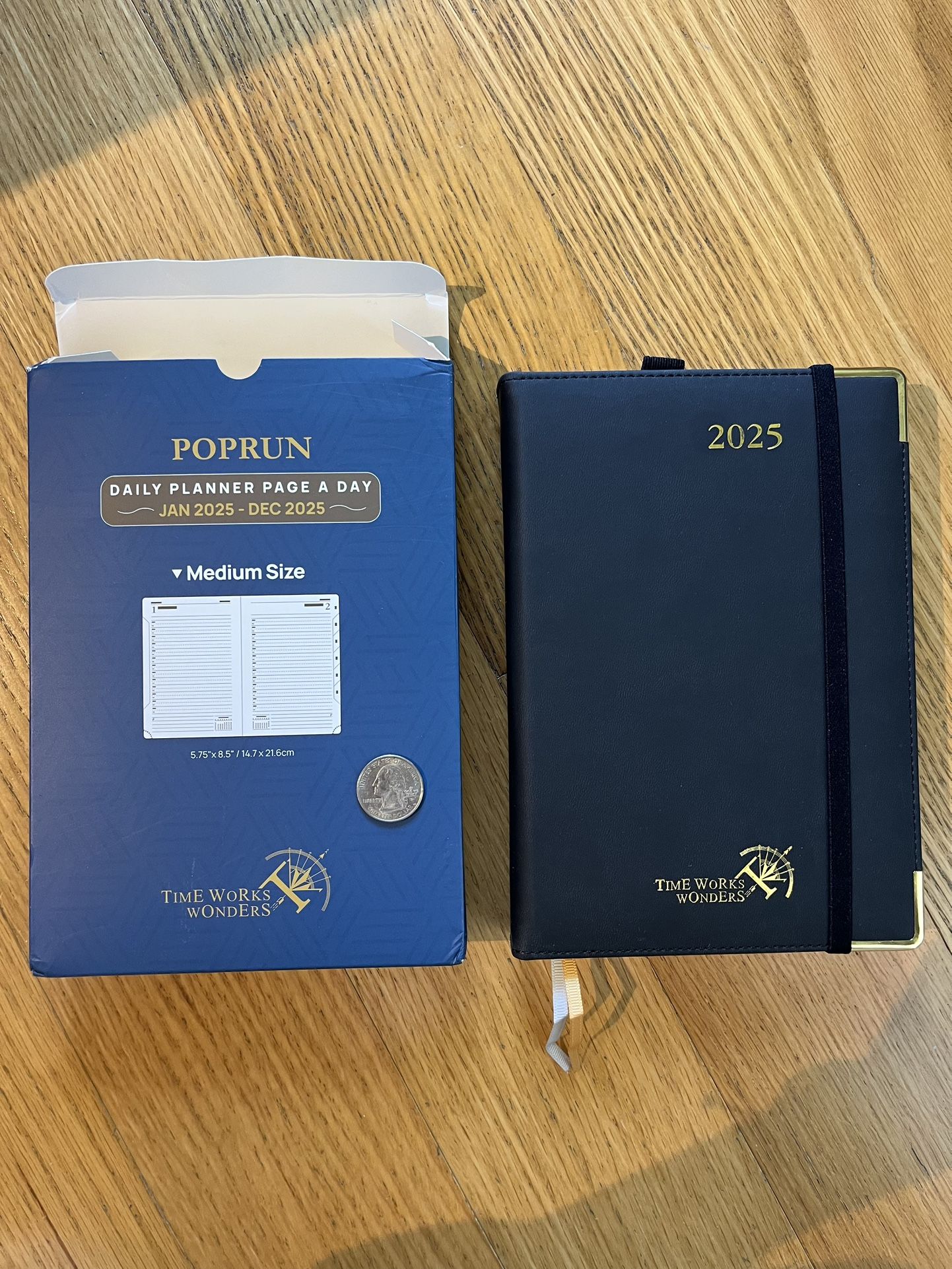 Brand New - A5 Planner 2025 w/Vegan Leather Cover