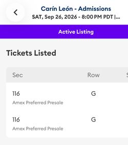 CarÃn León Concert Tickets – Sep 26, 2026