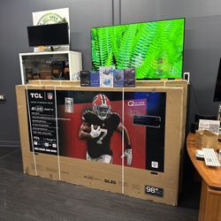 100 INCH TCL Q CLASS SMART 4k TV NEW DELIVERY AVAILABLE 