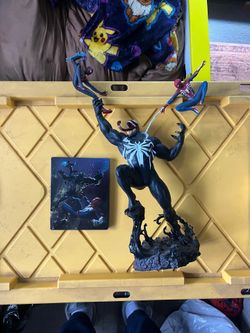 Spiderman 2 ps5 venom statue and steelbook