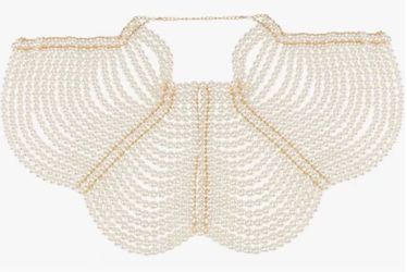 NIB Pearl Shoulder Chain Body Jewelry Elegant Bridal Boudoir Shoulder Piece