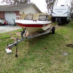 14ft Boat With Trailer And Motor 