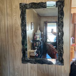 Vintage Faux Marble Eglomise Venetian Style Mirror