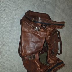 Vtg Leather Duffle