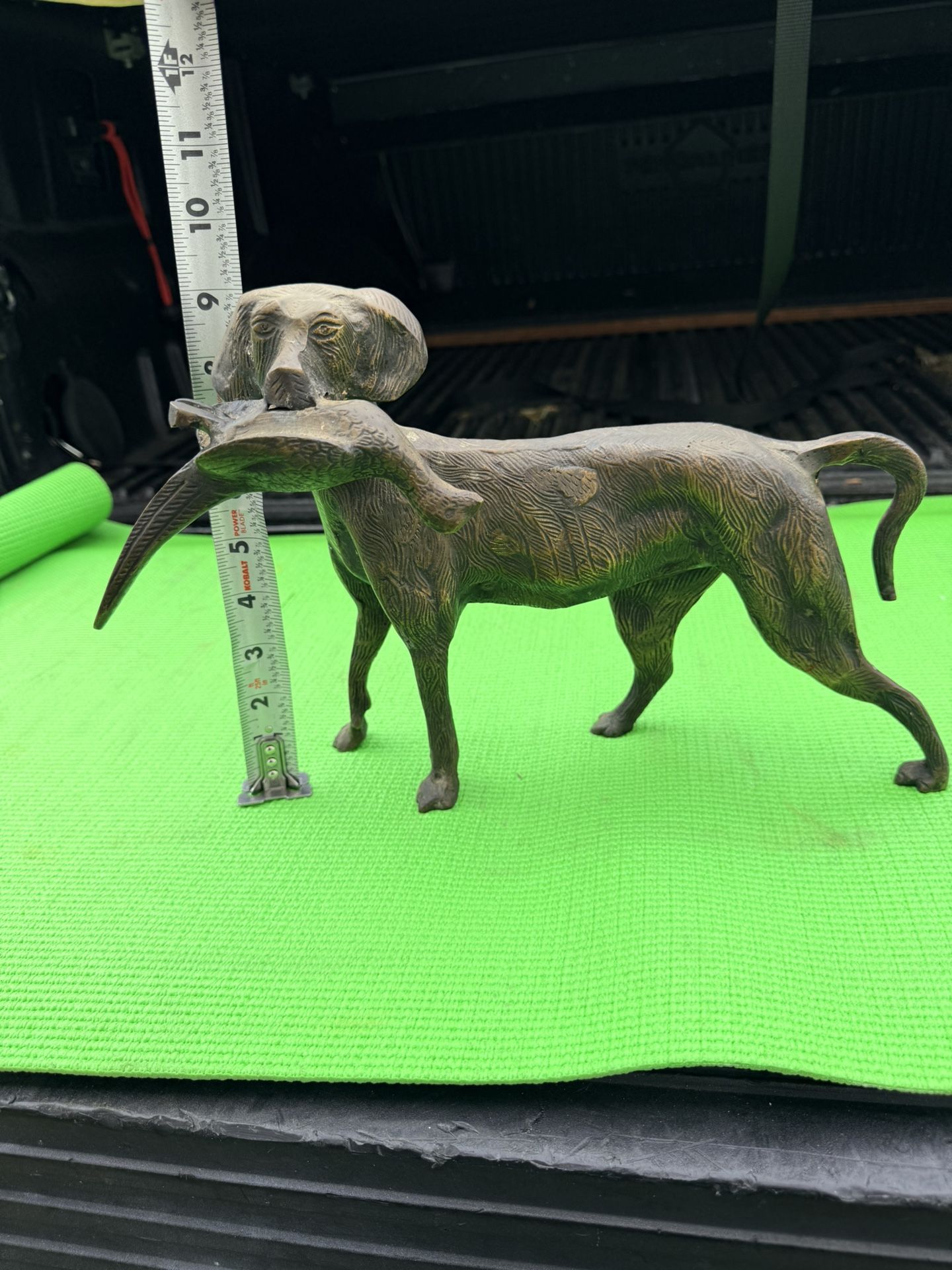 Antique Hunting Dog With Pheasant Sculpture