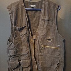 5.11 Tactical Vest Mens L Black Cotton Canvas Multi Pocket Utility Zip