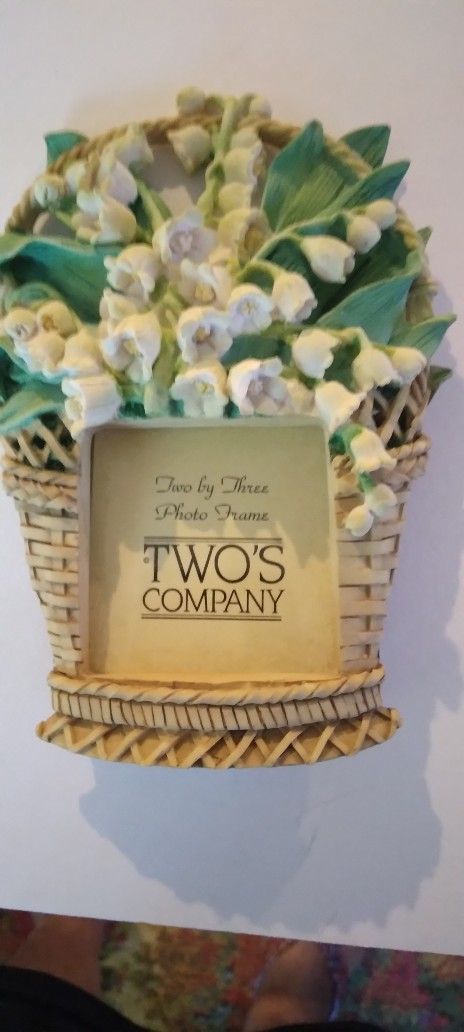 Lily Of The Valley Picture Frame 5" X 3 3/4". Two's Company