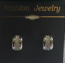 $12  - fashion earrings with CRYSTALS.-1/2 INCH LONG with posts