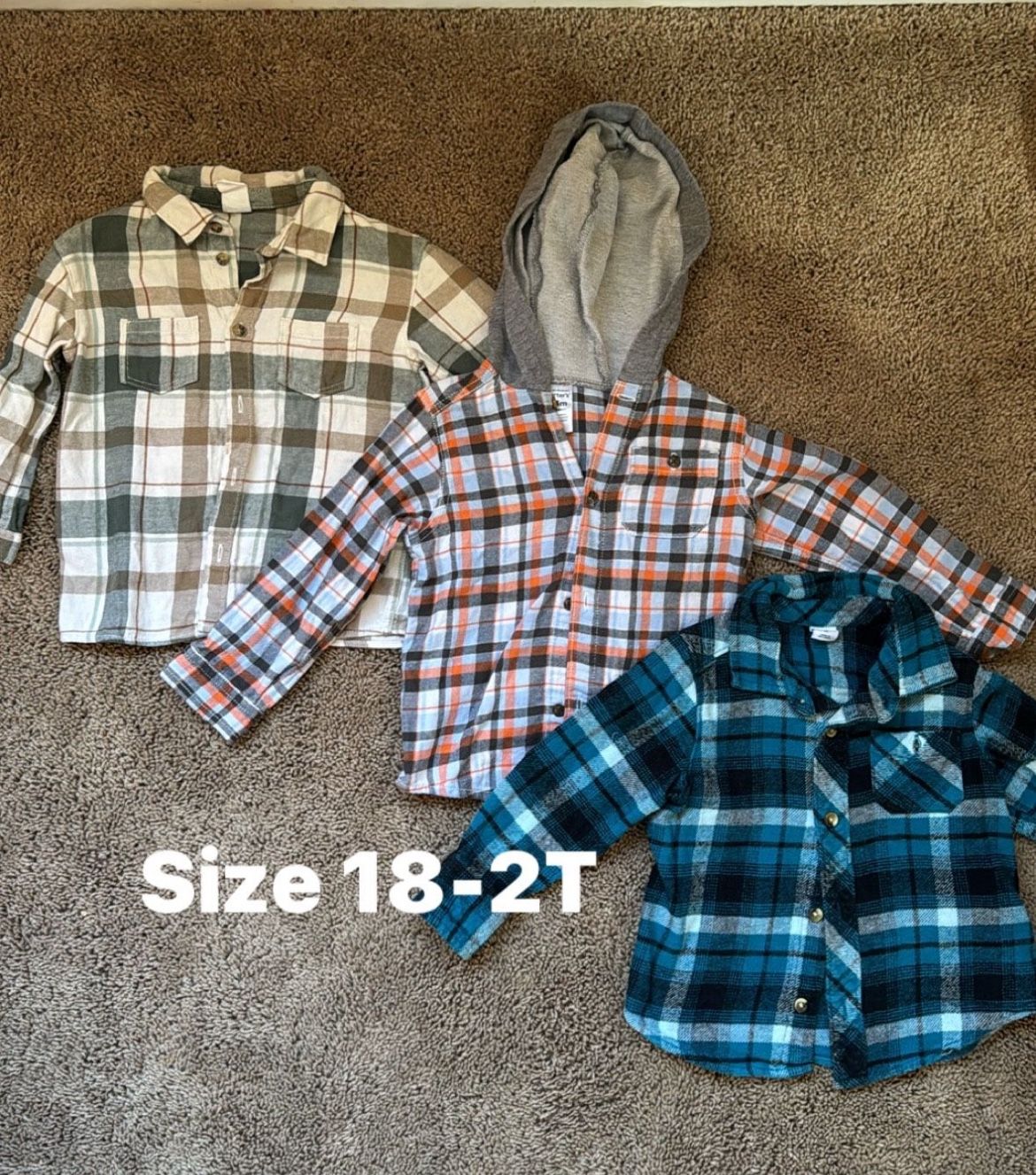 toddler plaid long sleeve shirts size 18-2T