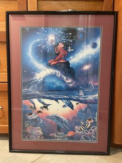 Disney sorcerer of the seas mickey mouse print christian riese lassen 24x36 disney