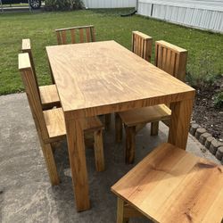 Wood Table And Chairs