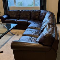 Leather sectional