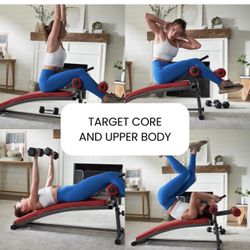 Finer Form Gym-Quality Sit Up Bench with Reverse Crunch Handle - Curved Ab Workout Bench for Your Home Gym. More Effective than an Ab Machine or Ab Ro