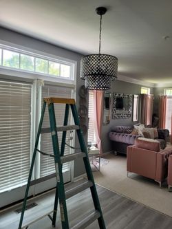 8-Light Bronze chandelier with Shade