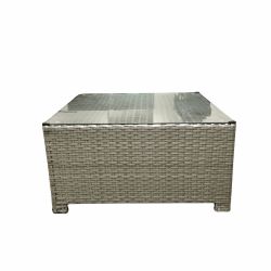 Coffee Table - Wicker, Glass