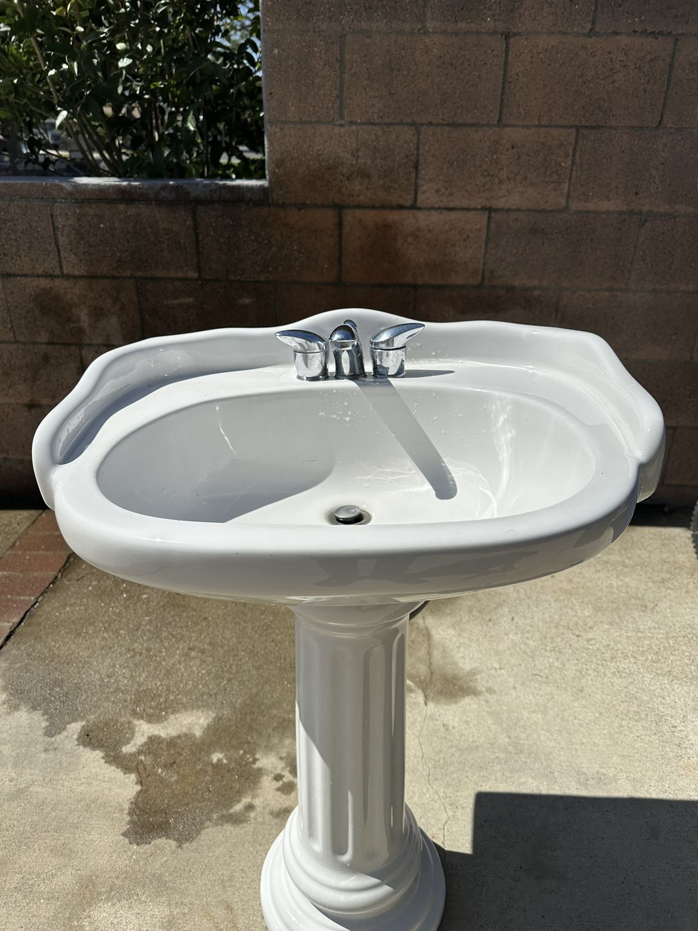 White Pedestal Sink