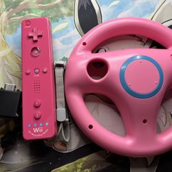 Wii Pink motion plus controller/Wheel and Motion Plus Controller Adapter