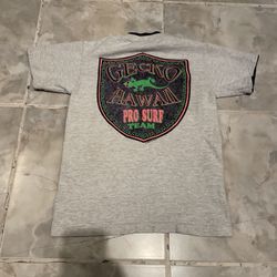 Vintage 90s Gecko Hawaii Pro Surf Team Youth SZ M Single Stitch Neon Colors