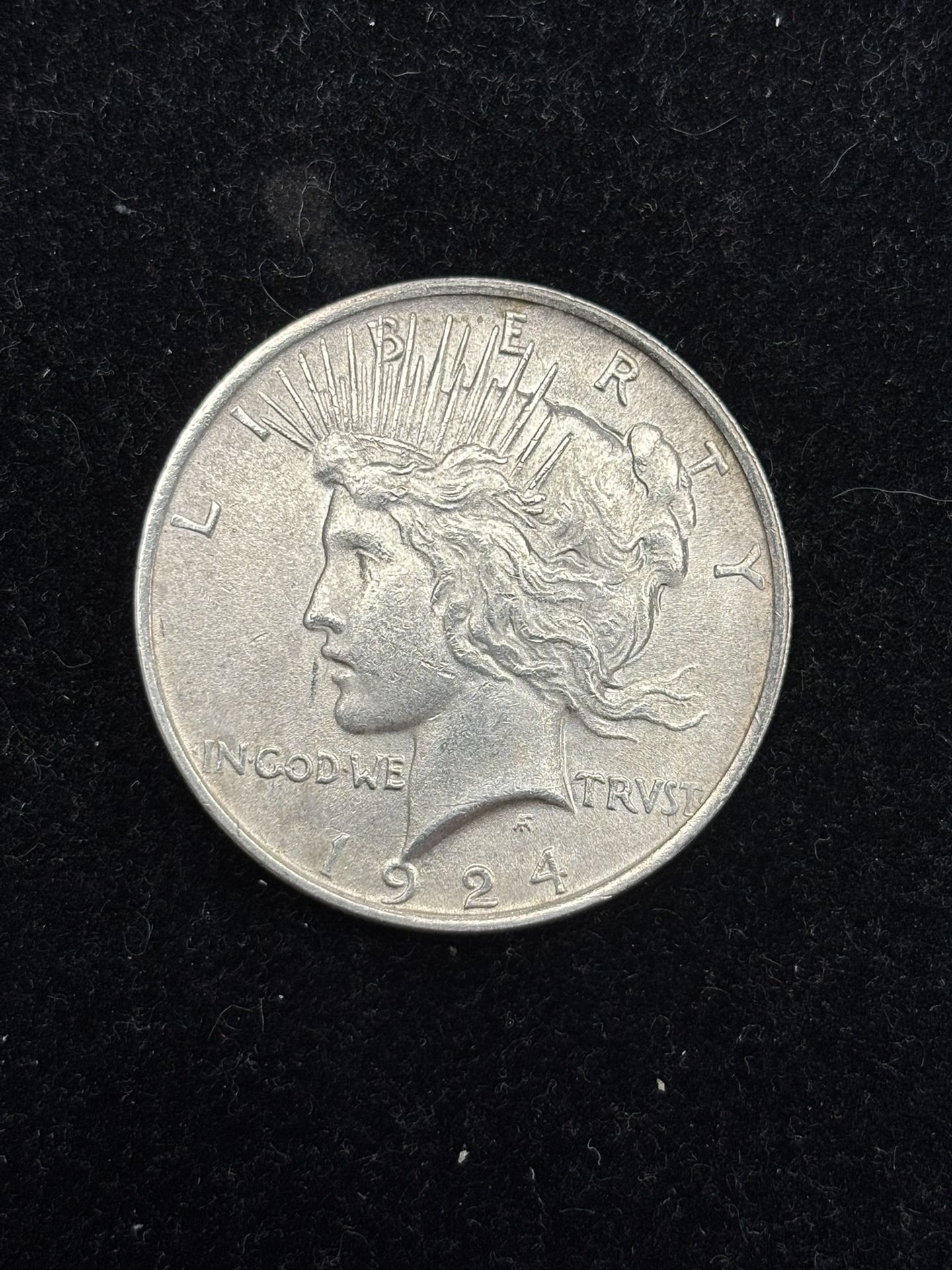 1924 Peace Silver Dollar -- STELLAR NEAR-UNCIRCULATED COIN!